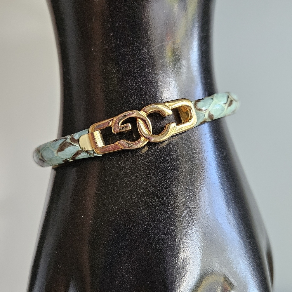 ❤️ 2/$30 Casini & Gori Vintage Snakeskin Bracelet 24KT Gold Plated Made in Italy - Picture 15 of 16